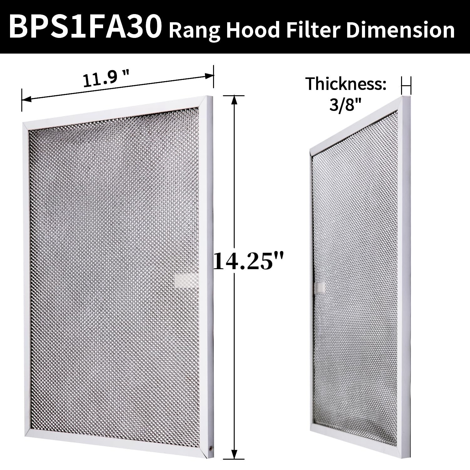 BPS1FA30 Range Hood Filter 11-3/4"X 14-1/4"X 3/8" for 30-Inch Broan Nutone QS1 WS1, Allure Grease Filter, Replaces 99010299,S99010305,AP3378953 Range Hood Filters Replacement Aluminum(2 Pack)