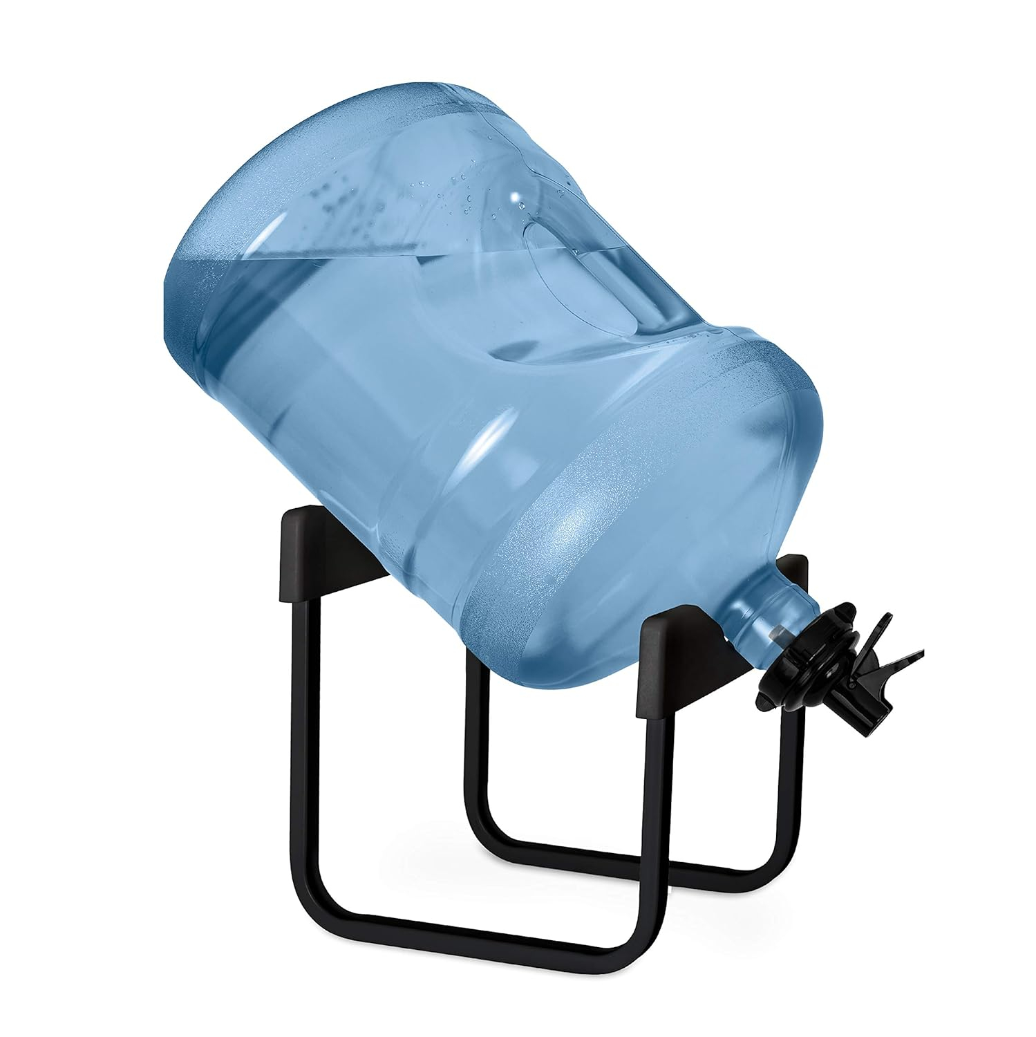 Brio Stainless Steel 3-5 Gallon Water Jug Stand with 2 Dispenser Valves, Non-Slip Water Stand with Fast Flow Water Spout