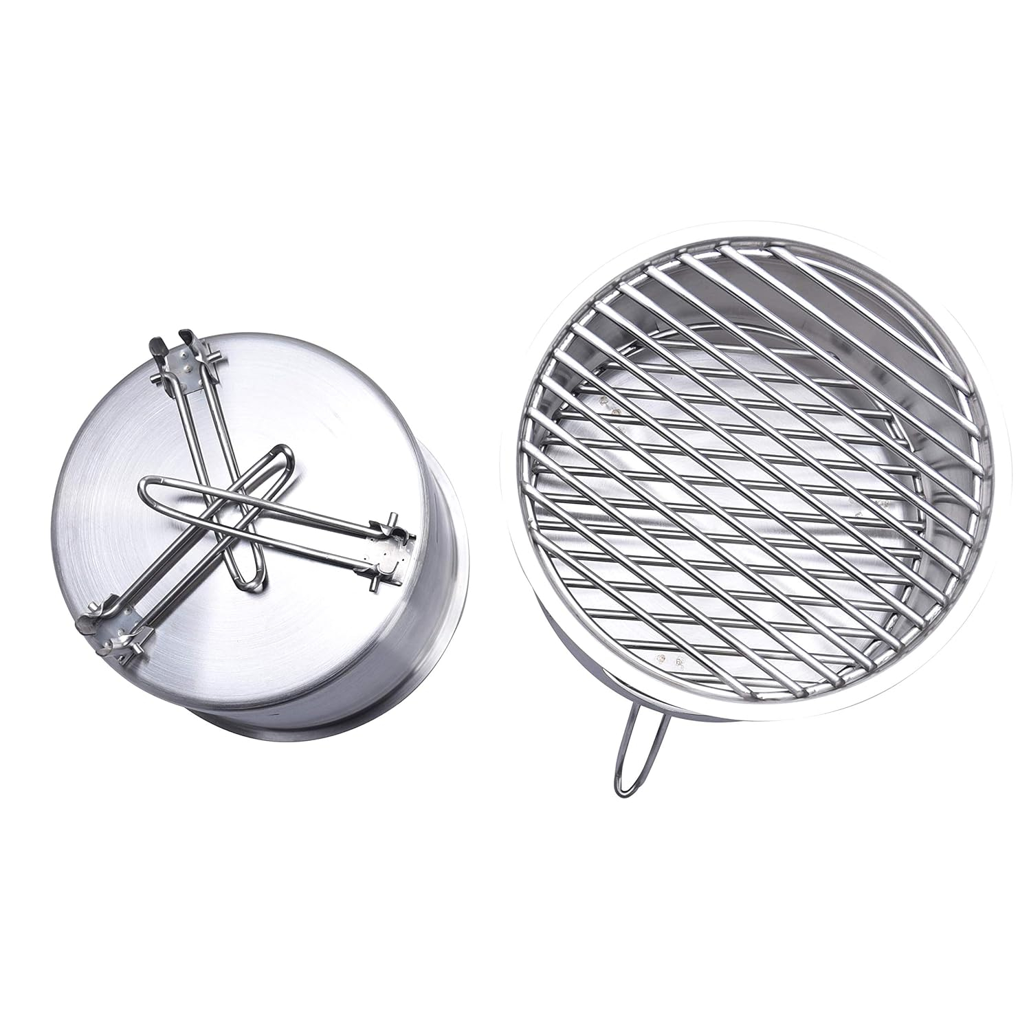 ARC USA BQ2026, Easy Carry Stainless Steel Camping Stove Backing Stove Portable Wood Burning Stoves for Picnic BBQ Camp Hiking with Grid