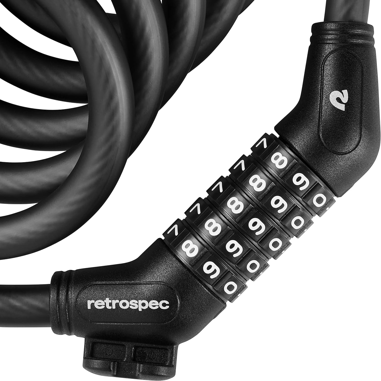 Retrospec Grizzly Plus Bike Combination Lock - Heavy Duty Anti-Theft Cable Lock With 5-Digit Custom Combo - 6 Foot Coiled Cut Resistant Cable and Mounting Bracket