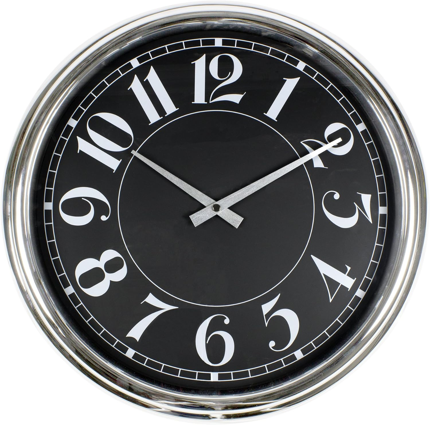 Poolmaster 16 Inch Indoor Outdoor Mod Patio Garden Wall Decorative Clock, Black