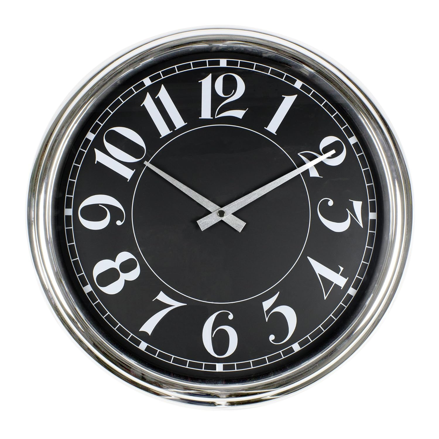 Poolmaster 16 Inch Indoor Outdoor Mod Patio Garden Wall Decorative Clock, Black