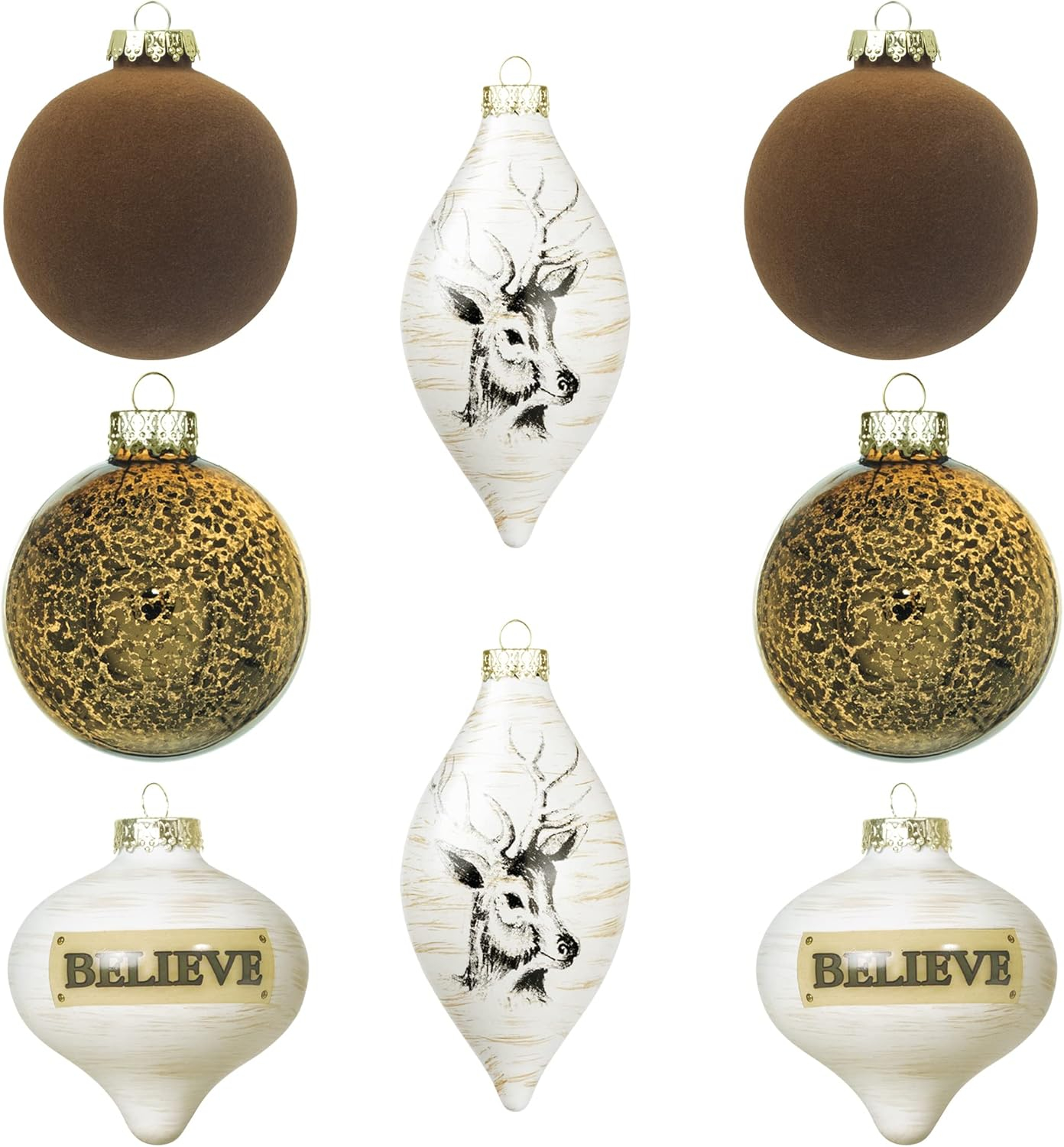 KI Store Mercury Glass Christmas Ornaments Set of 8 Pink Christmas Balls Finials for Christmas Tree Decoration Holiday Décor