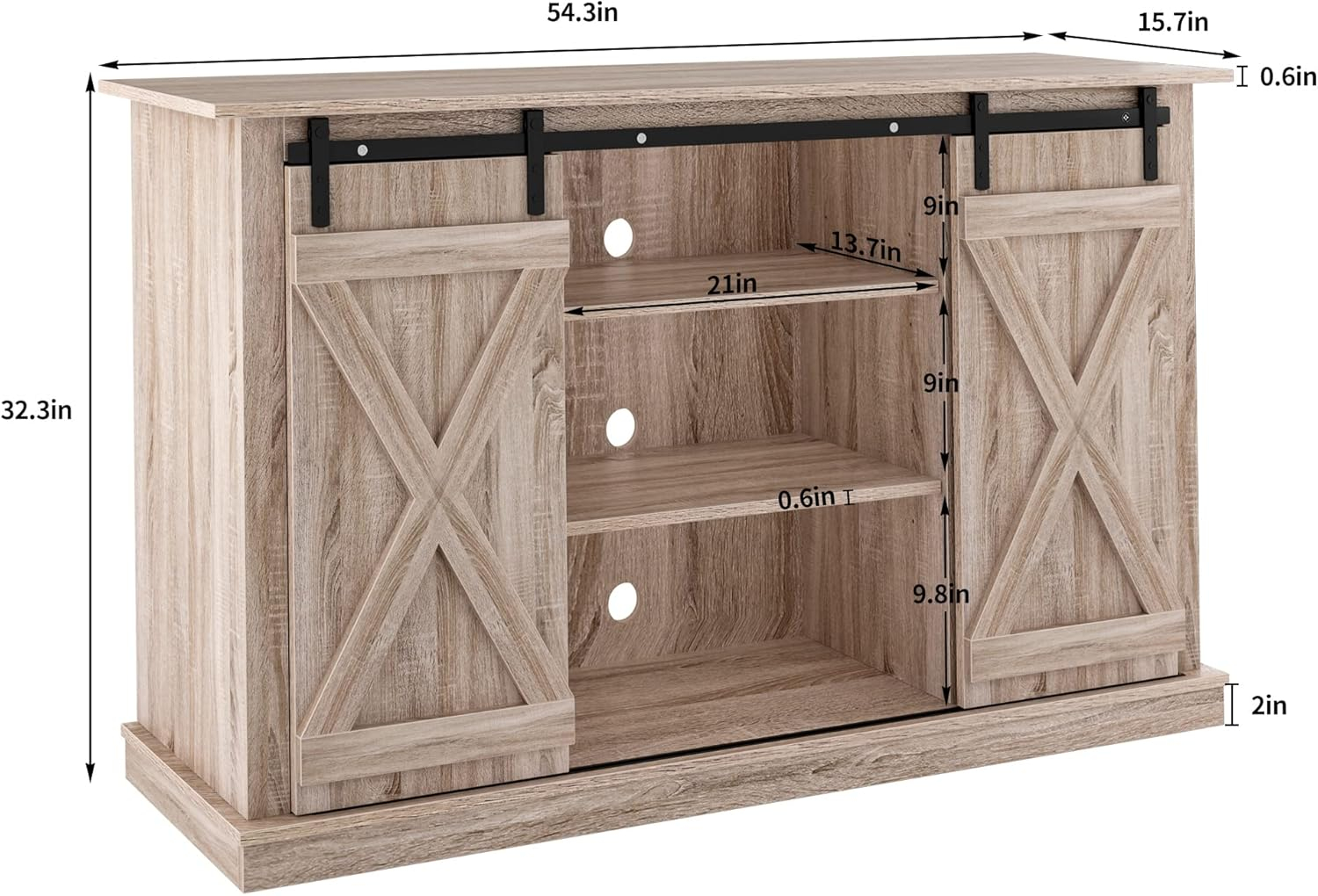soges Sideboard Buffet Cabinet, Coffee Bar Cabinet with Sliding Barn Doors, Storage Cabinet with Adjustable Shelves for Living Room, Dining Room, Kitchen