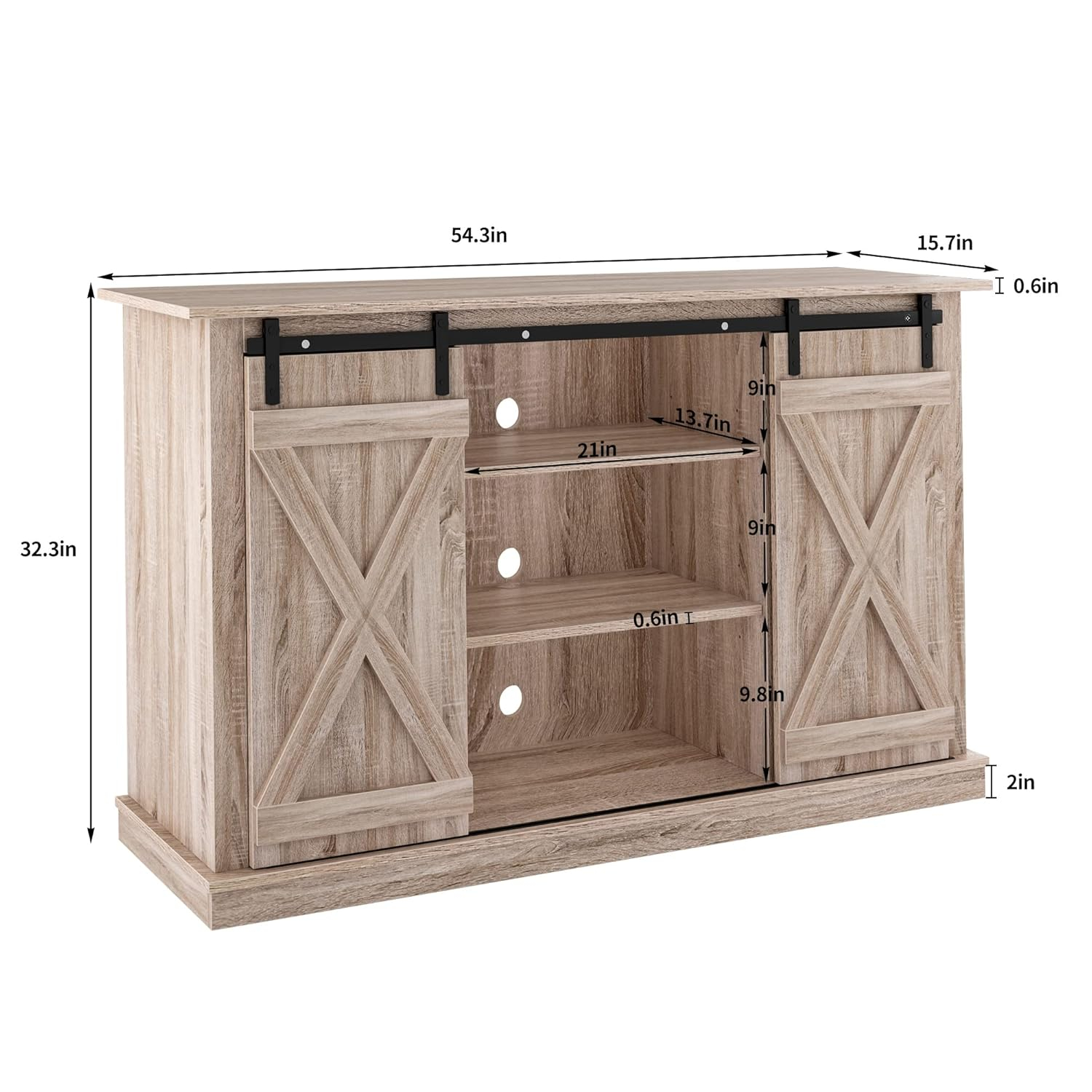 soges Sideboard Buffet Cabinet, Coffee Bar Cabinet with Sliding Barn Doors, Storage Cabinet with Adjustable Shelves for Living Room, Dining Room, Kitchen