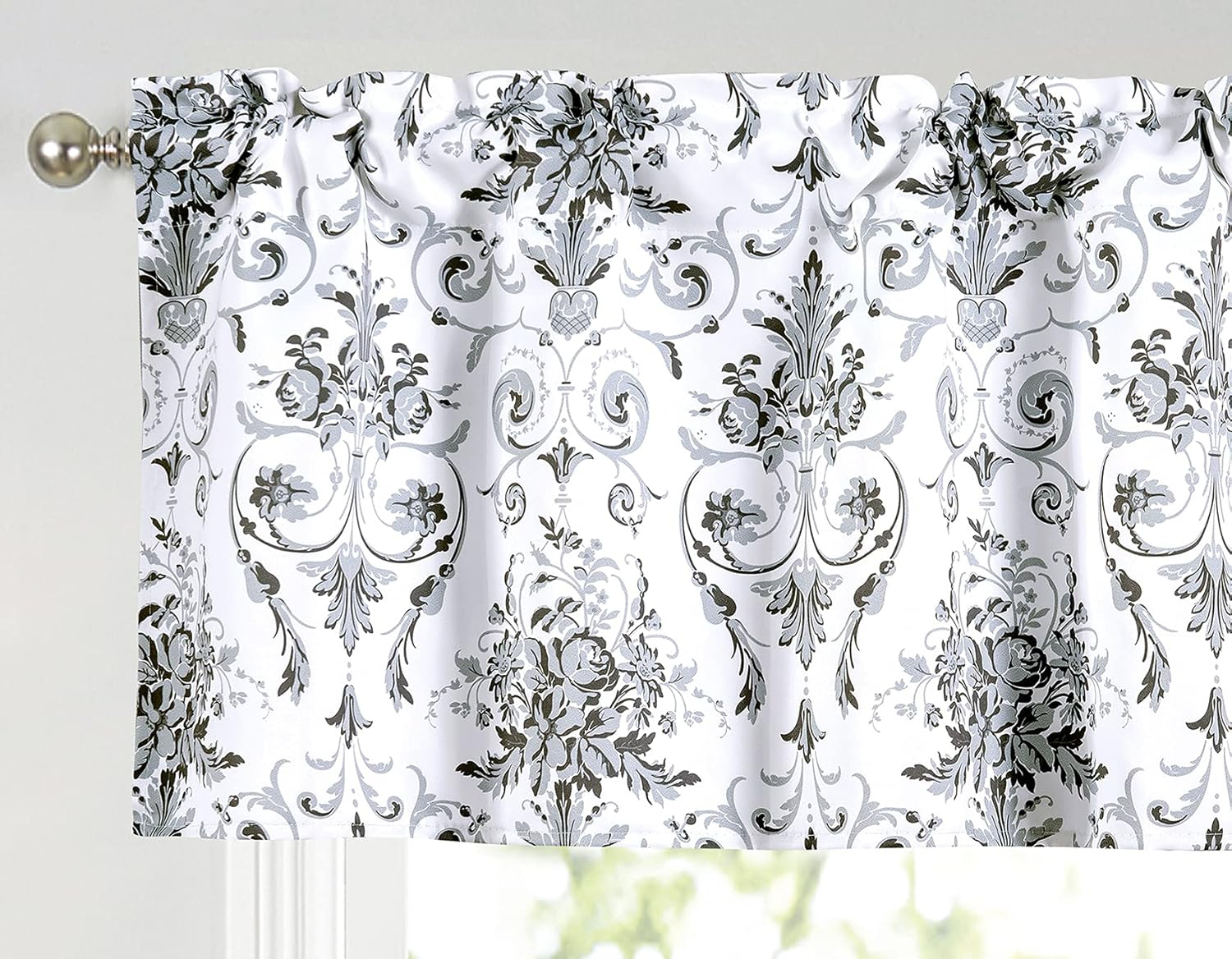 Floral Flower Thermal Insulated Energy Saving Window Curtain Valance for Living Room/Bedroom/Kitchen/Kids Rod Pocket 52 by 18 Inch