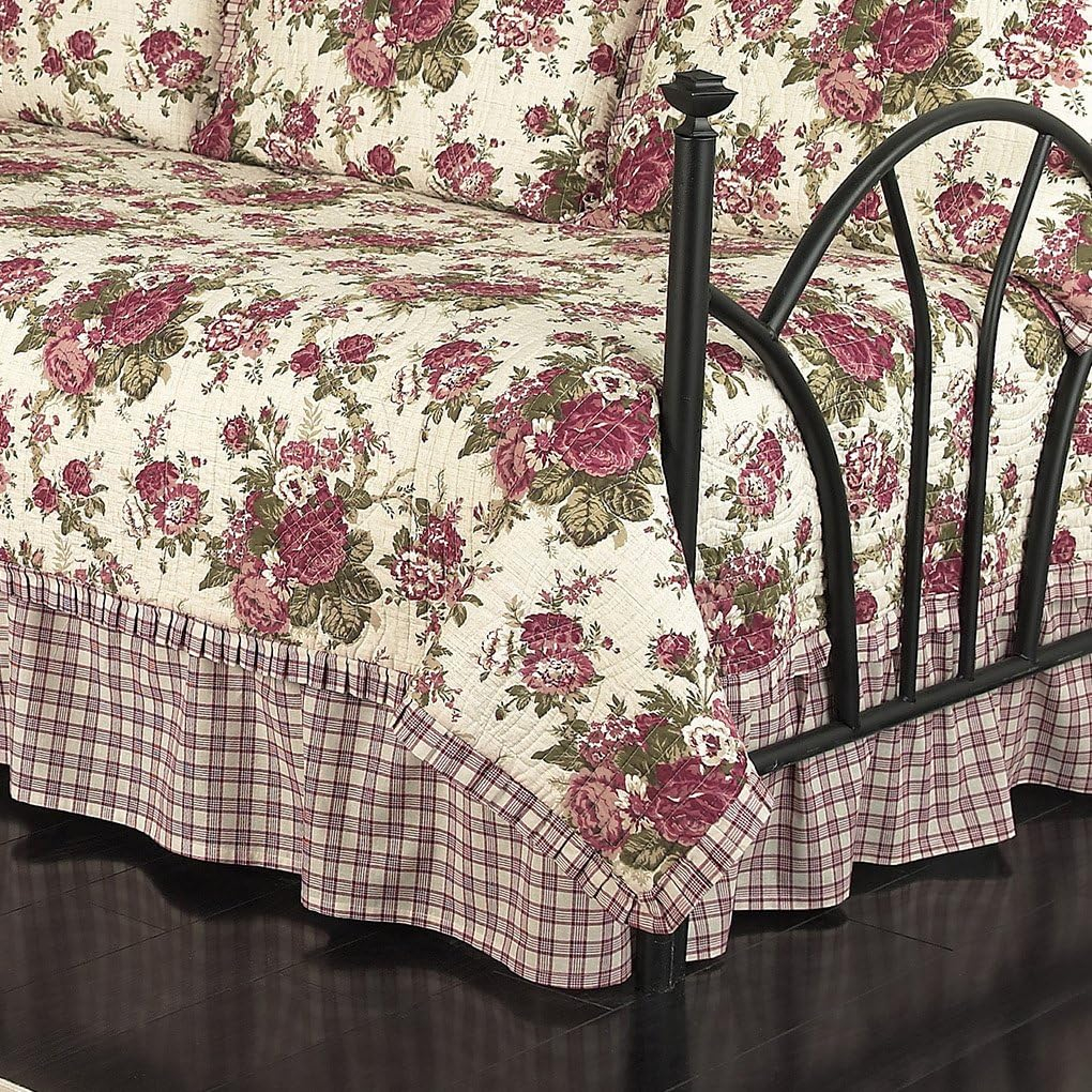 Waverly 5 Piece Quilt Sets, Twin with Bed Skirt, Pillow Sham