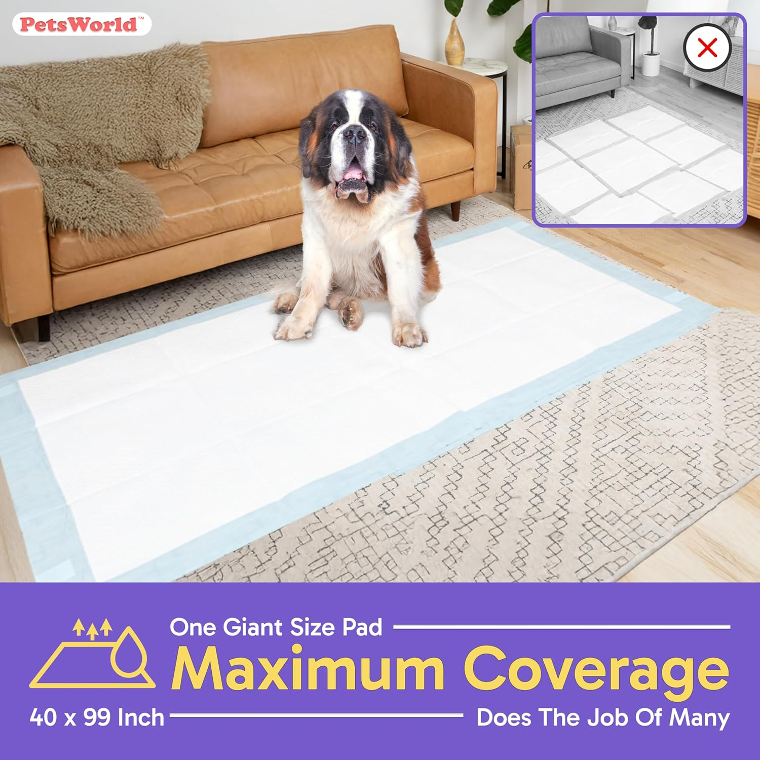 Gigantic Blue Dog Pee Pads with Adhesive Backing