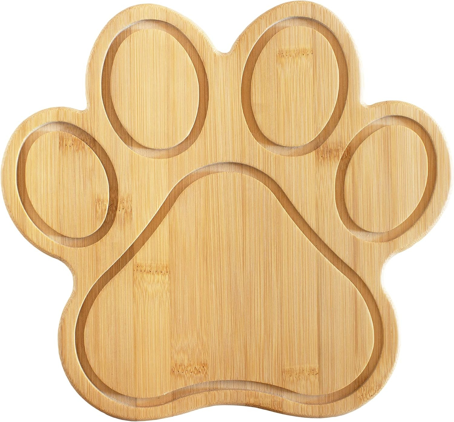 Totally Bamboo Paw Shaped Bamboo Serving And Cutting Board, 11" x 10", Natural