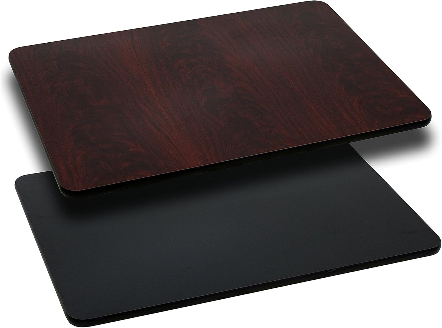 Emma + Oliver 24"x30" Rectangular Black/Mahogany Reversible Laminate Table Top