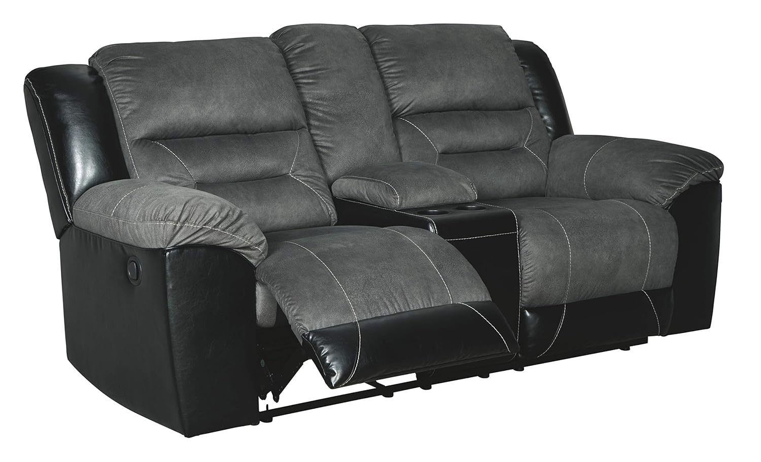 Signature Design by Ashley Earhart Reclining Loveseat with Console in Slate