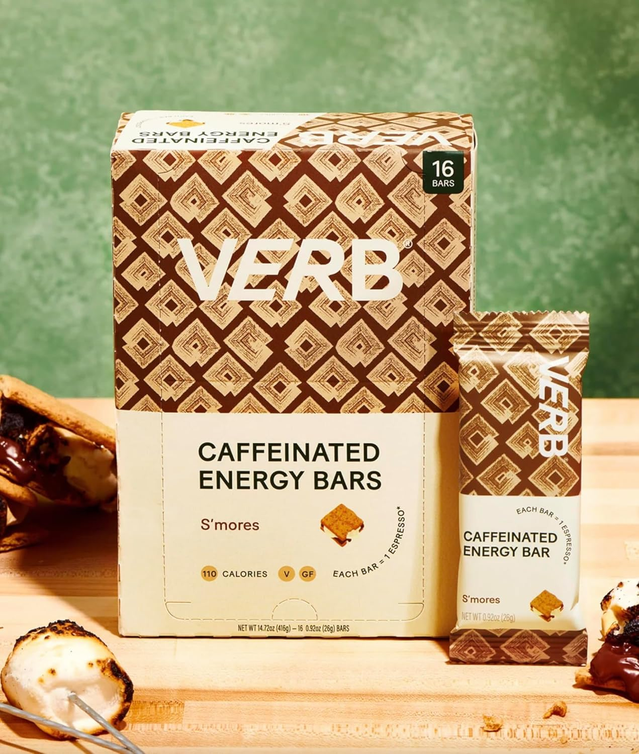 Verb S'mores Vegan Gluten-Free Caffeinated Energy Bars