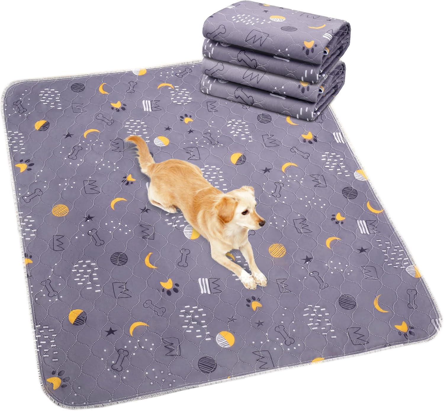 UPSKY Washable Pee Pads for Dogs 2 Pack Reusable Puppy Pads Pet Training Pads Dog Potty Pads 34”x36”