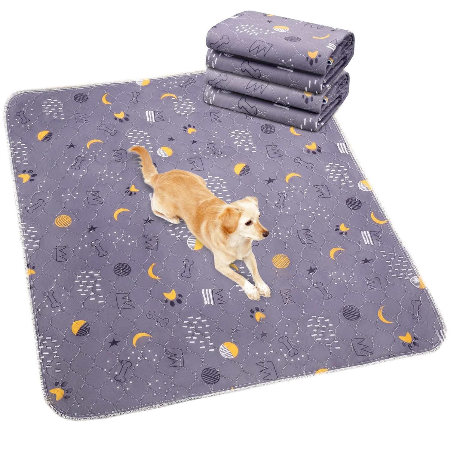 UPSKY Washable Pee Pads for Dogs 2 Pack Reusable Puppy Pads Pet Training Pads Dog Potty Pads 34”x36”