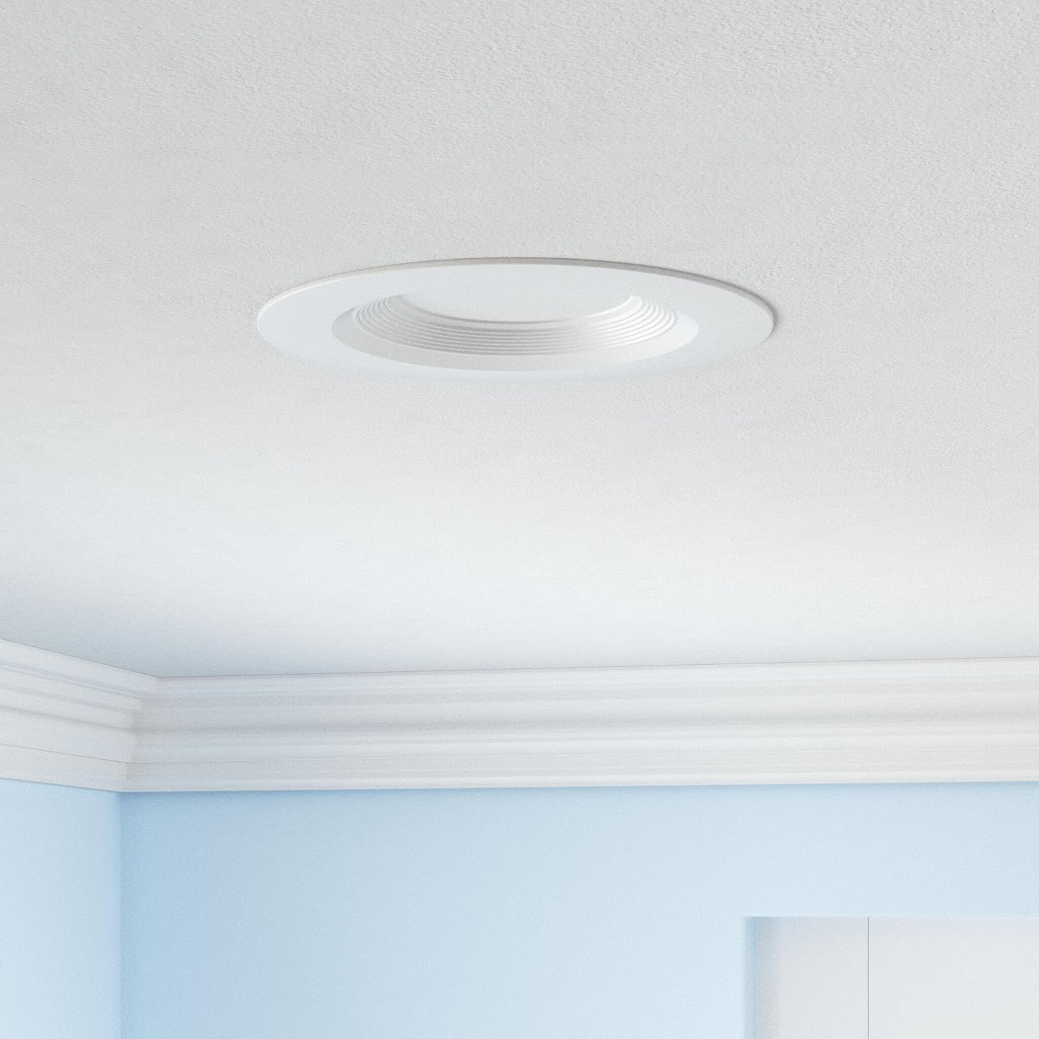 12 Pack 5/6 Inch 5CCT LED Recessed Lighting Retrofit, 2700K/3000K/4000K/5000K/6500K Selectable, Dimmable Can Lights with Baffle Trim, 12W=150W, High Brightness 1000LM, IC& Wet Rated, ETL&FCC Certified