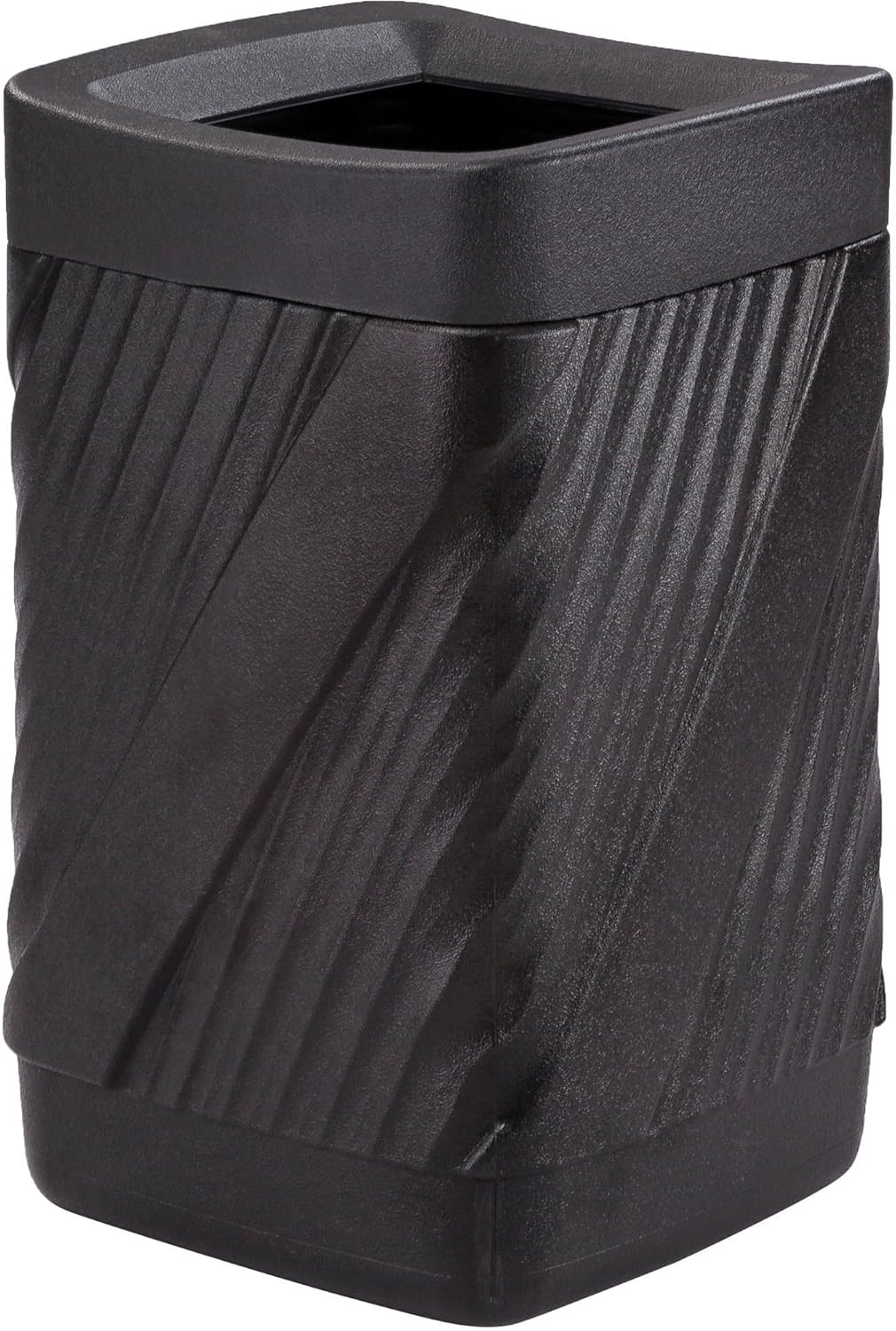 Safco Twist Waste Receptacle 32 gal Capacity - Removable Lid, Durable, UV Resistant, Fade Resistant - 30" Height x 18.9" Width x 18.9" Depth - High-density Polyethylene (HDPE) - Black