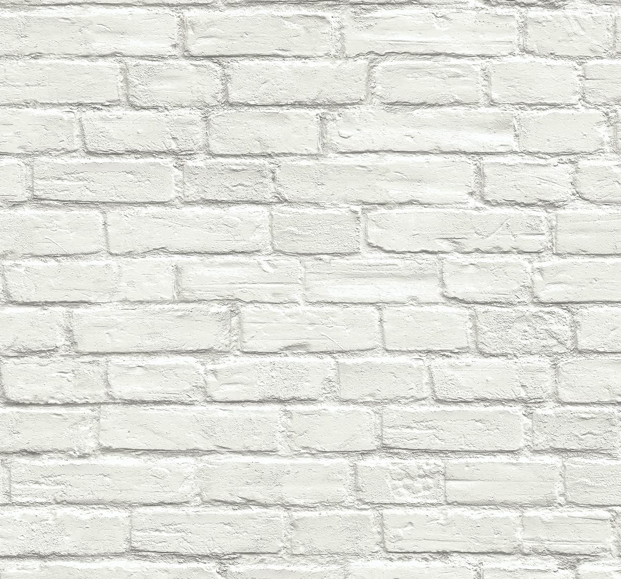 Off-White Vinyl Coated Faux Brick Pre-Pasted Wallpaper Roll