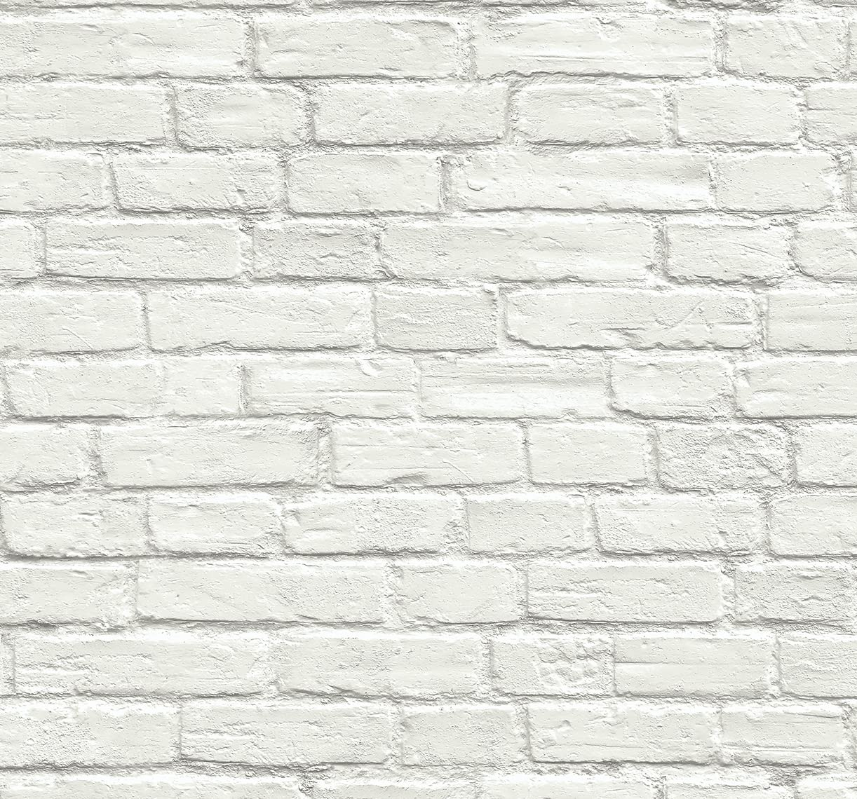 Off-White Vinyl Coated Faux Brick Pre-Pasted Wallpaper Roll