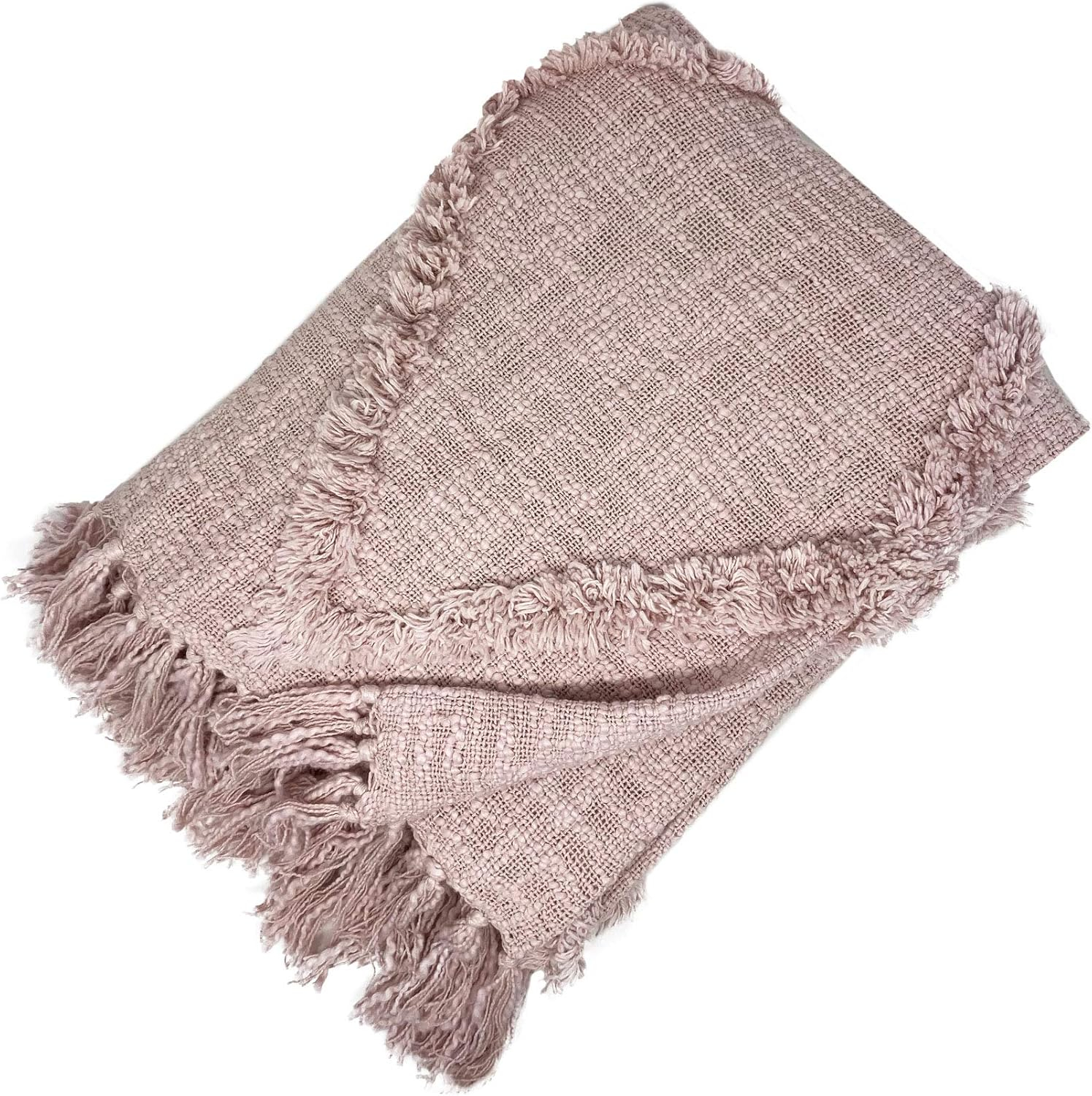 Farmhouse Living Aspen Diamond Tufted Fringe Throw Blanket