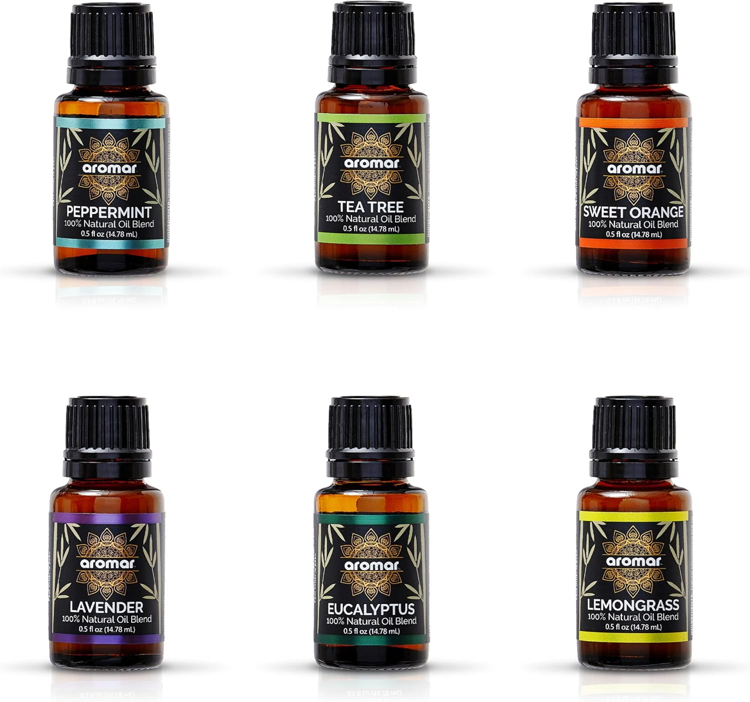 6 Essential Oils 100% Pure Natural Therapeutic Grade Aromatherapy Fragrances Set