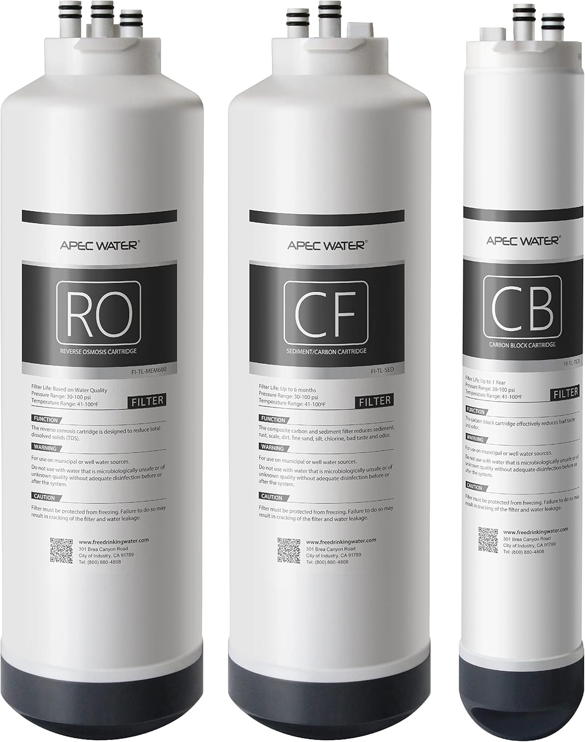 APEC Water MAX-TL600 Reverse osmosis Under sink/Wall Replacement Filter 3 -Pack