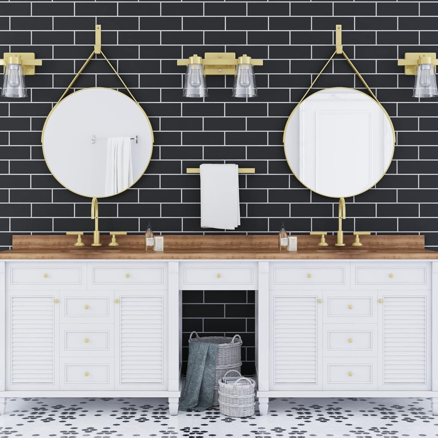 Prominence Home Fairendale 2-Light Soft Gold Bathroom Vanity Light with Clear Glass Shade
