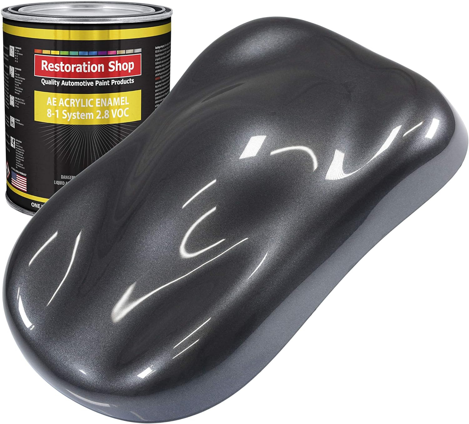 Restoration Shop - Gunmetal Grey Metallic Acrylic Enamel Auto Paint - Quart Paint Color Only - Single Stage High Gloss