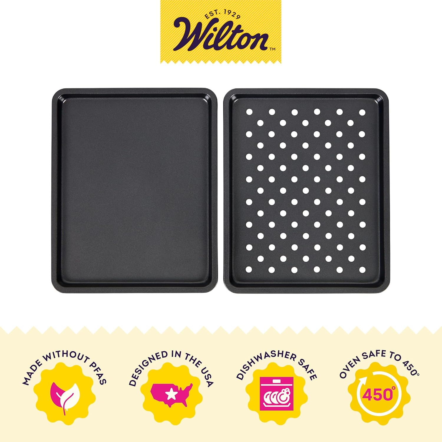 Wilton Perfect Results Toaster Oven Sheet Pan & Crisper Set, 2-Piece
