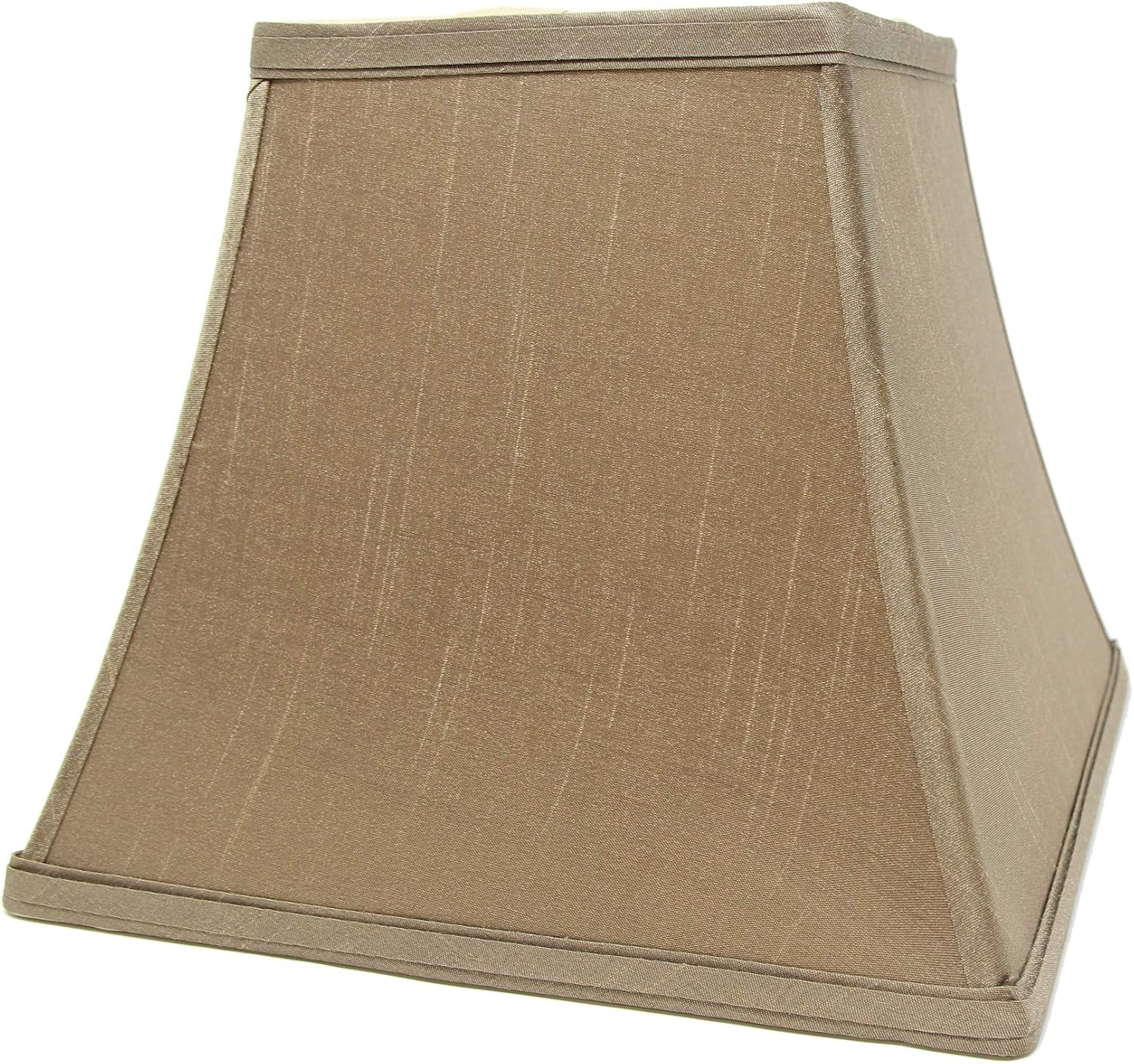 Urbanest Square Softback Bell Lampshade, Faux Silk, 5.25-inch by 9-inch by 8-inch, Taupe