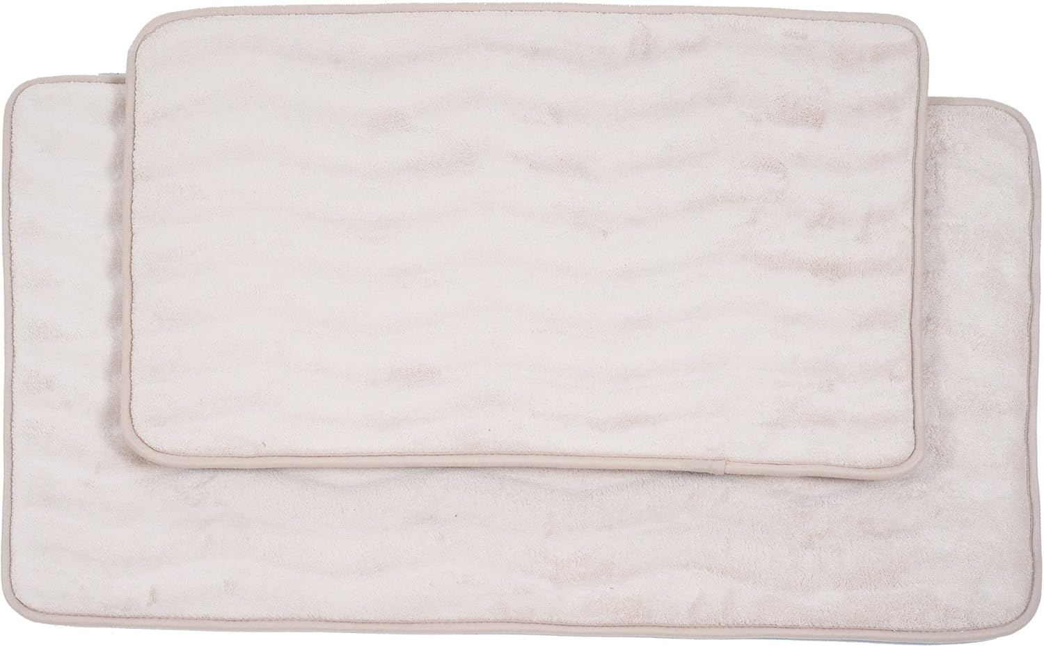 Ivory Memory Foam Bath Rug Set with Non-Slip Backing
