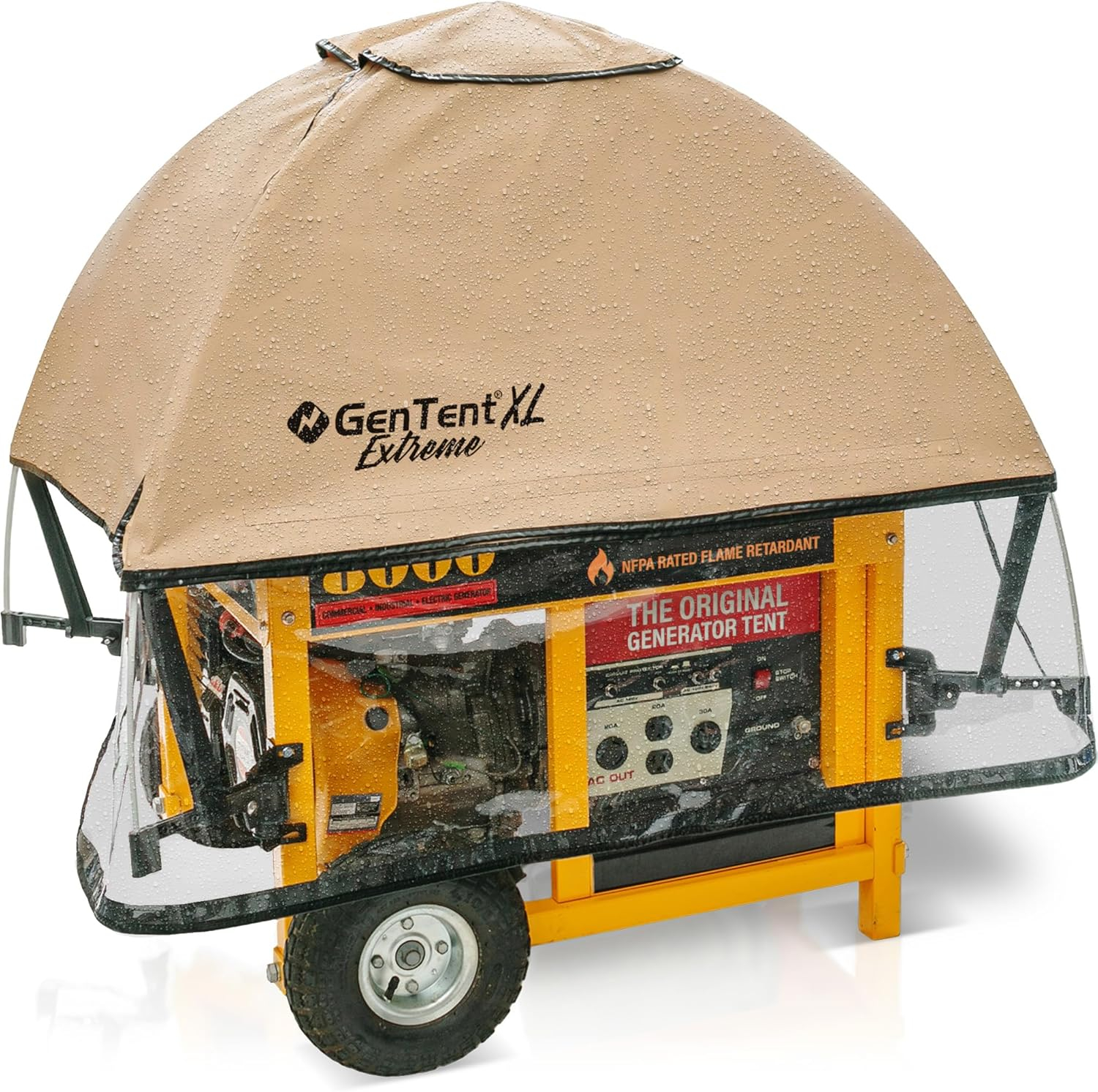 XL Generator Running Cover - Universal Kit (Extreme, Tan) - for Larger Open Frame Portable Generators