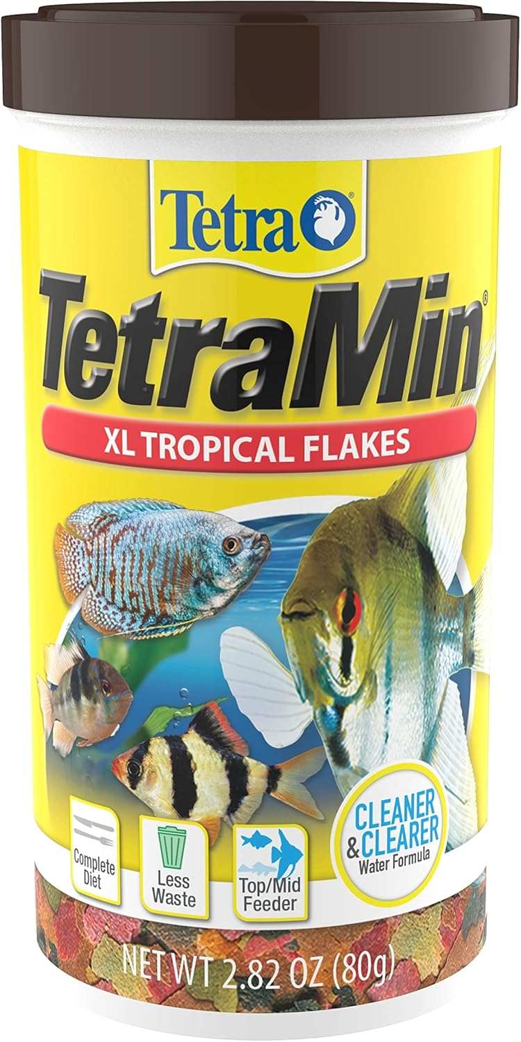 Tetra TetraMin XL Tropical Flakes, Nutritionally Balanced Fish Food, 2.82 oz