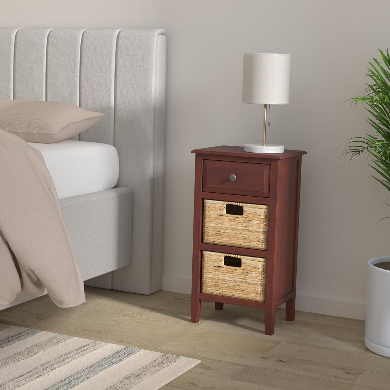 Everly Drawer Side Table - Cherry - Safavieh.