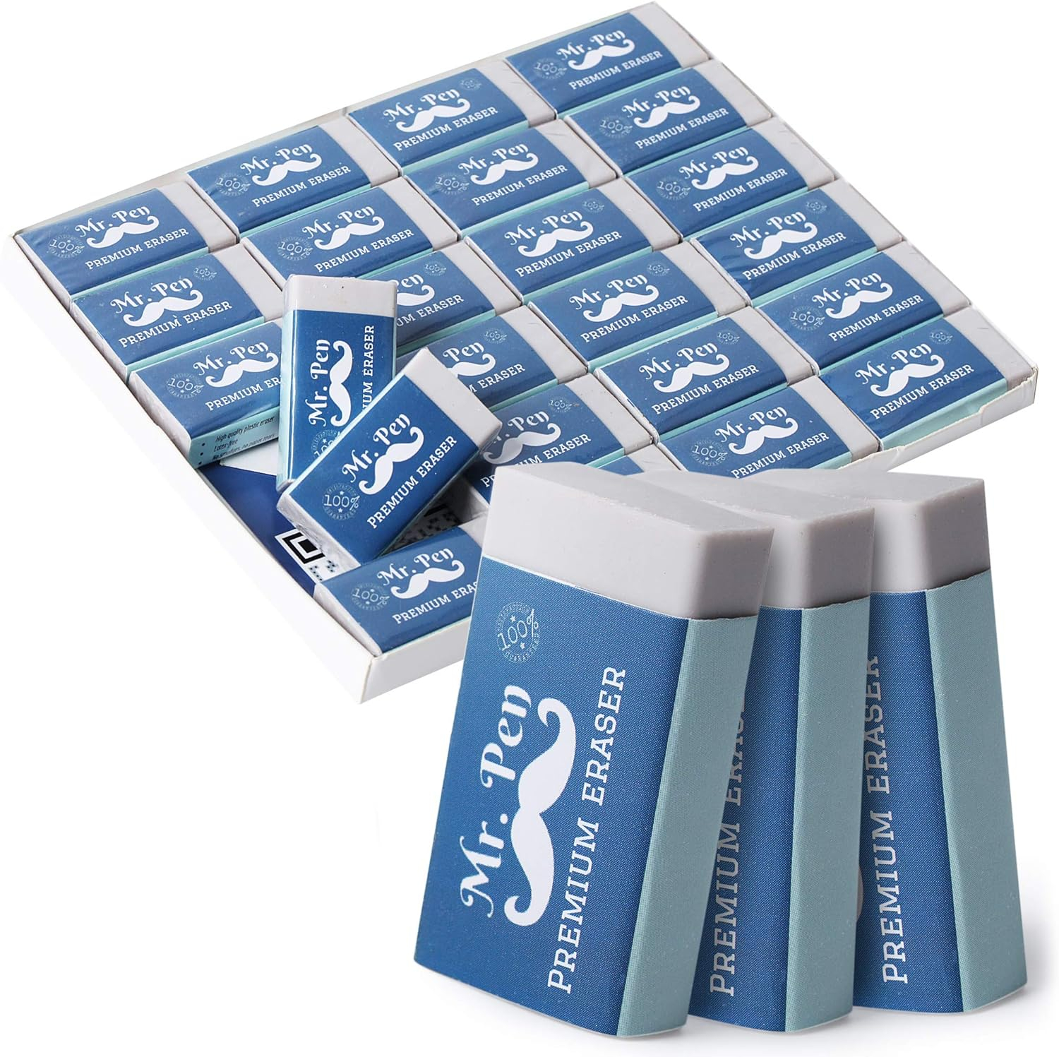 Mr. Pen- Erasers, Pack of 24, Premium Eraser, Pencil Erasers, White Eraser, Office Supplies