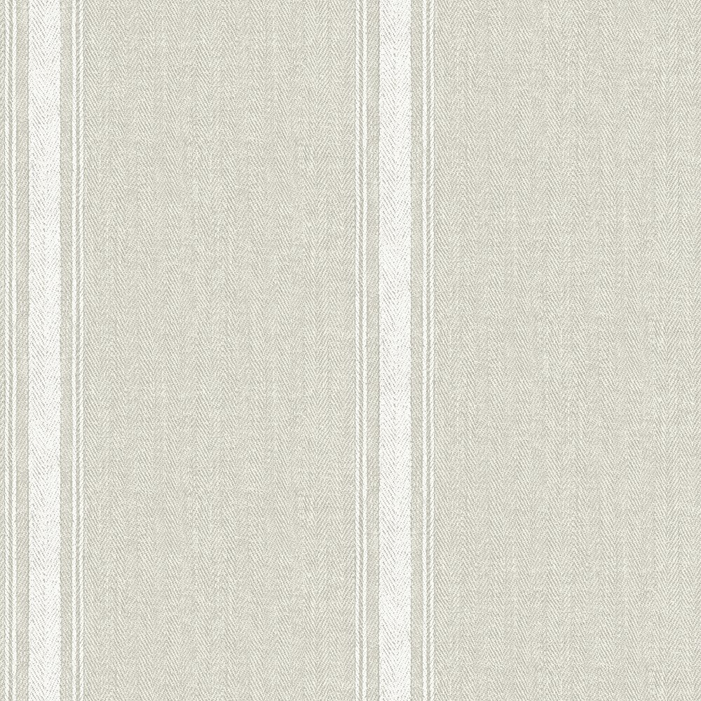 Chesapeake Linette Light Grey Fabric Stripe Prepasted High Performance Wallpaper, 20.5-in by 33-ft, 56.4 sq. ft.