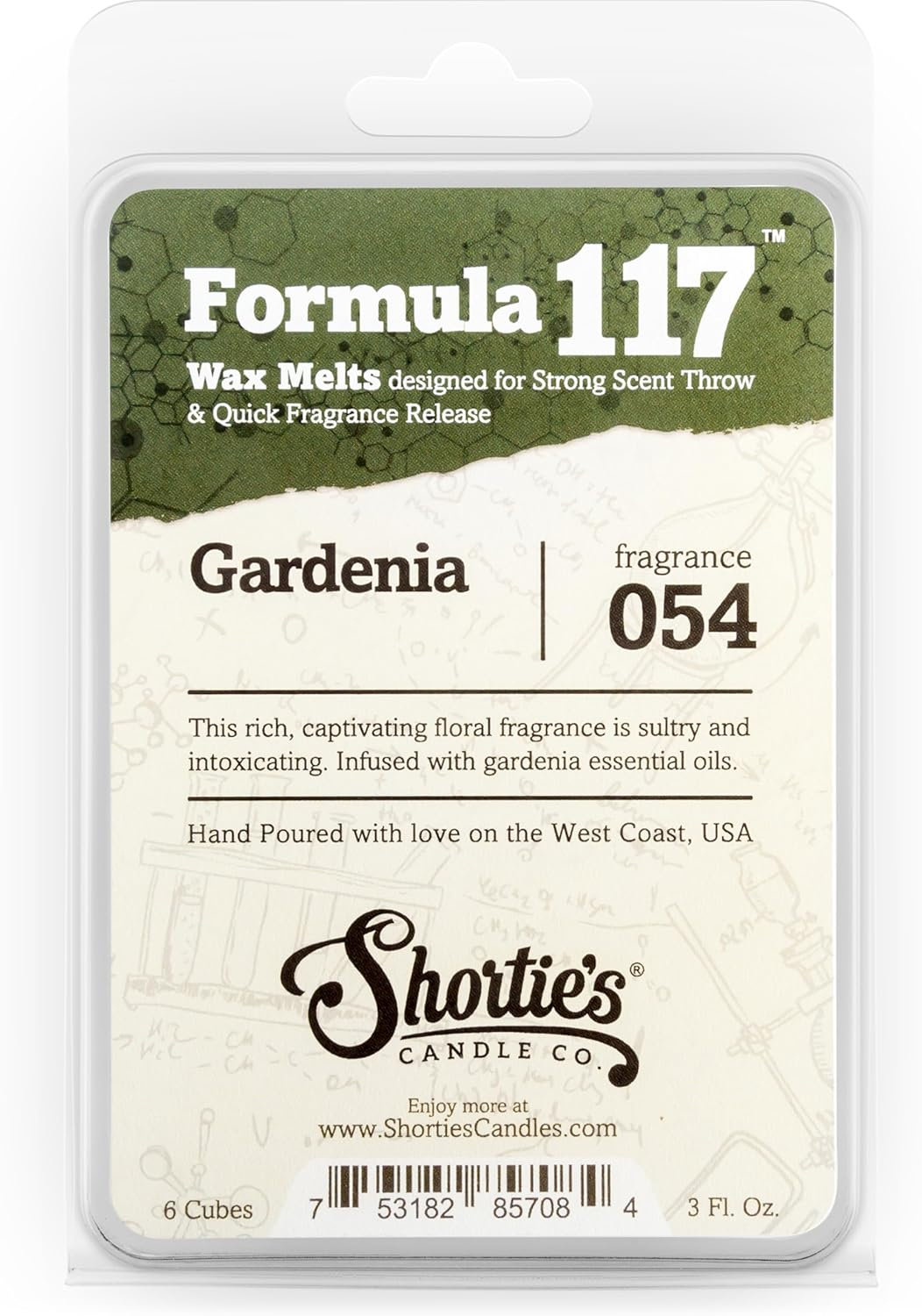Pure Gardenia Wax Melts - Highly Scented + Essential & Natural Oils - Shortie's Candle Company