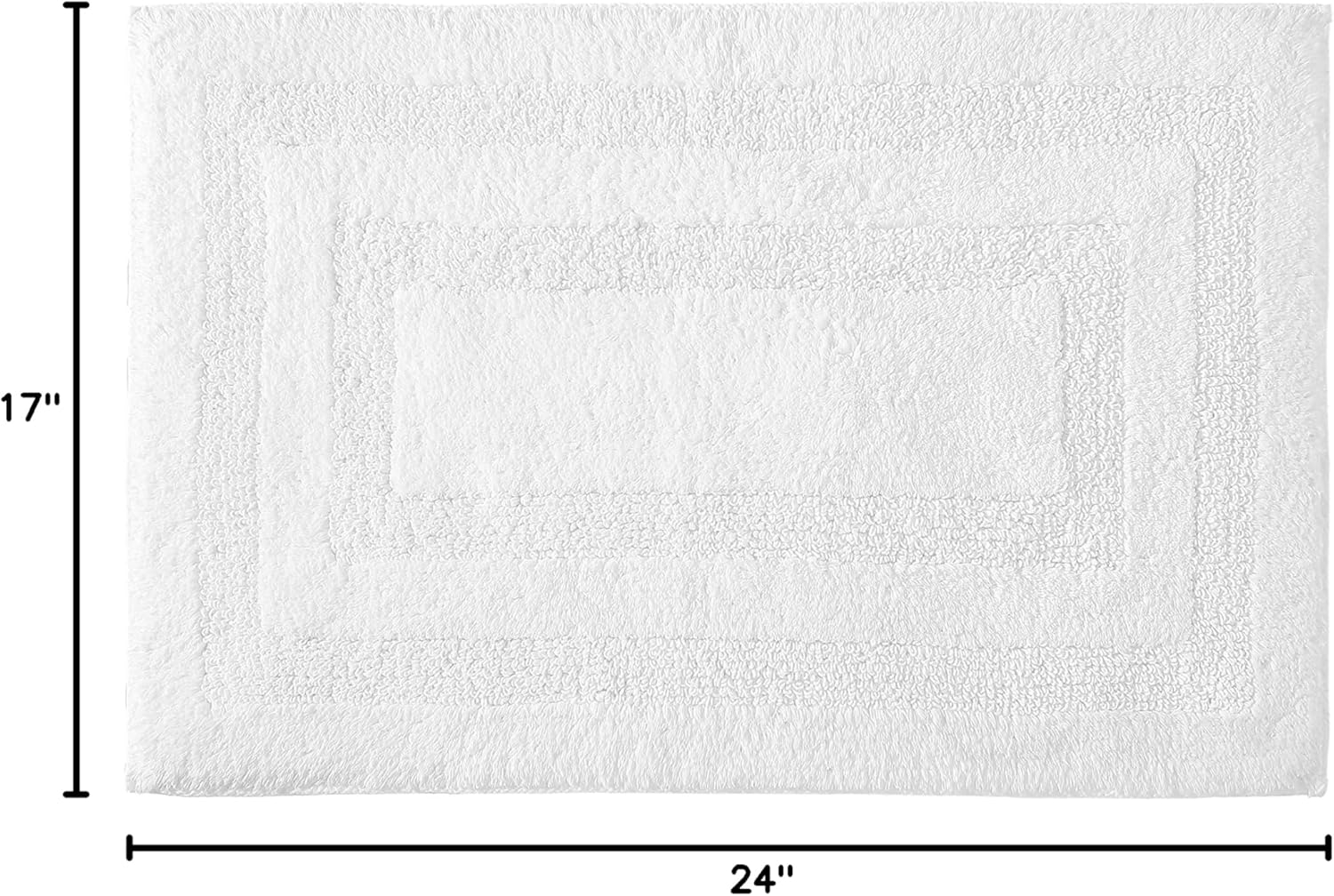 Micellar White Solid Reversible Cotton Rectangle 2--Piece Bath Rug Set