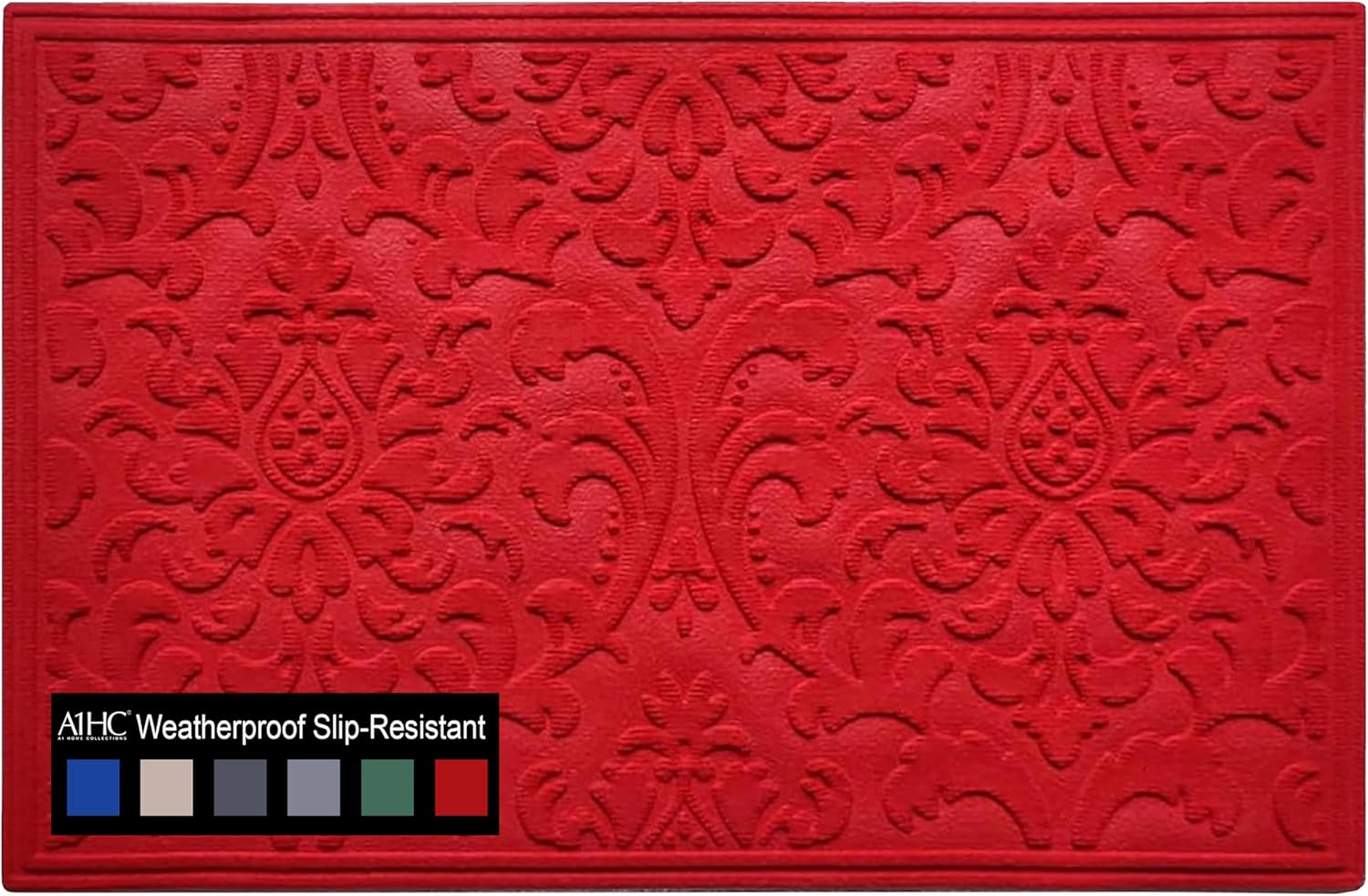 Red Polypropylene Weatherproof Slip-Resistant Outdoor Doormat