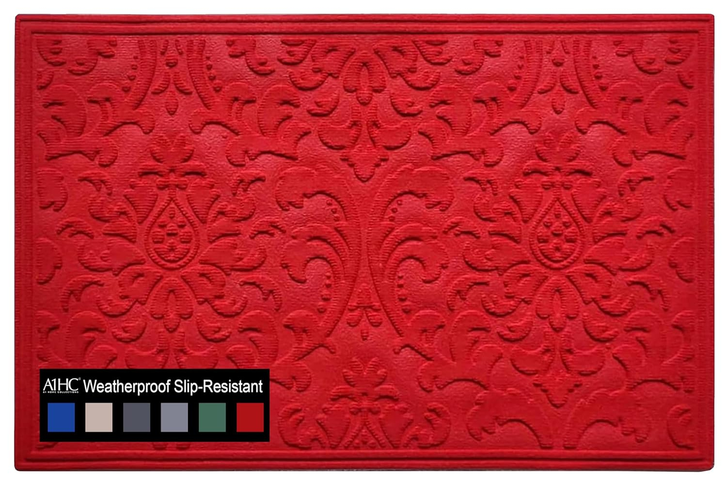 Red Polypropylene Weatherproof Slip-Resistant Outdoor Doormat