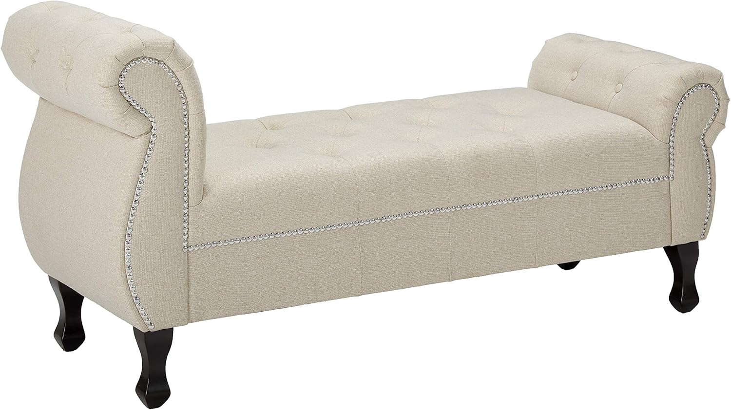 Ipswich Linen Bench Beige - Baxton Studio