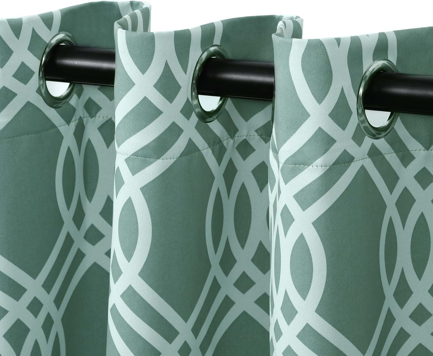 Superior Ribbon Blackout Curtains, Grommet Header, Set of 2, 52" x 96", Teal