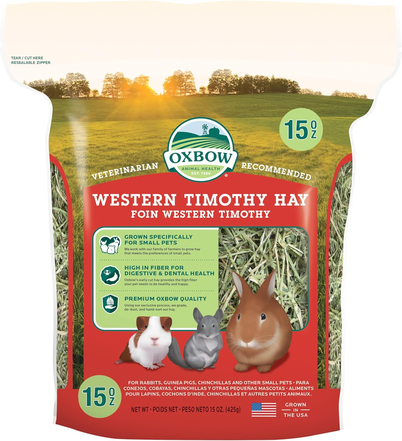 Oxbow Animal Health Western Timothy Hay for Pets, 15-Ounce