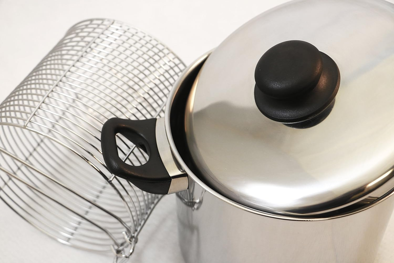 Excelsteel 6 Quart Silver Stainless Steel Deep Fryer Set