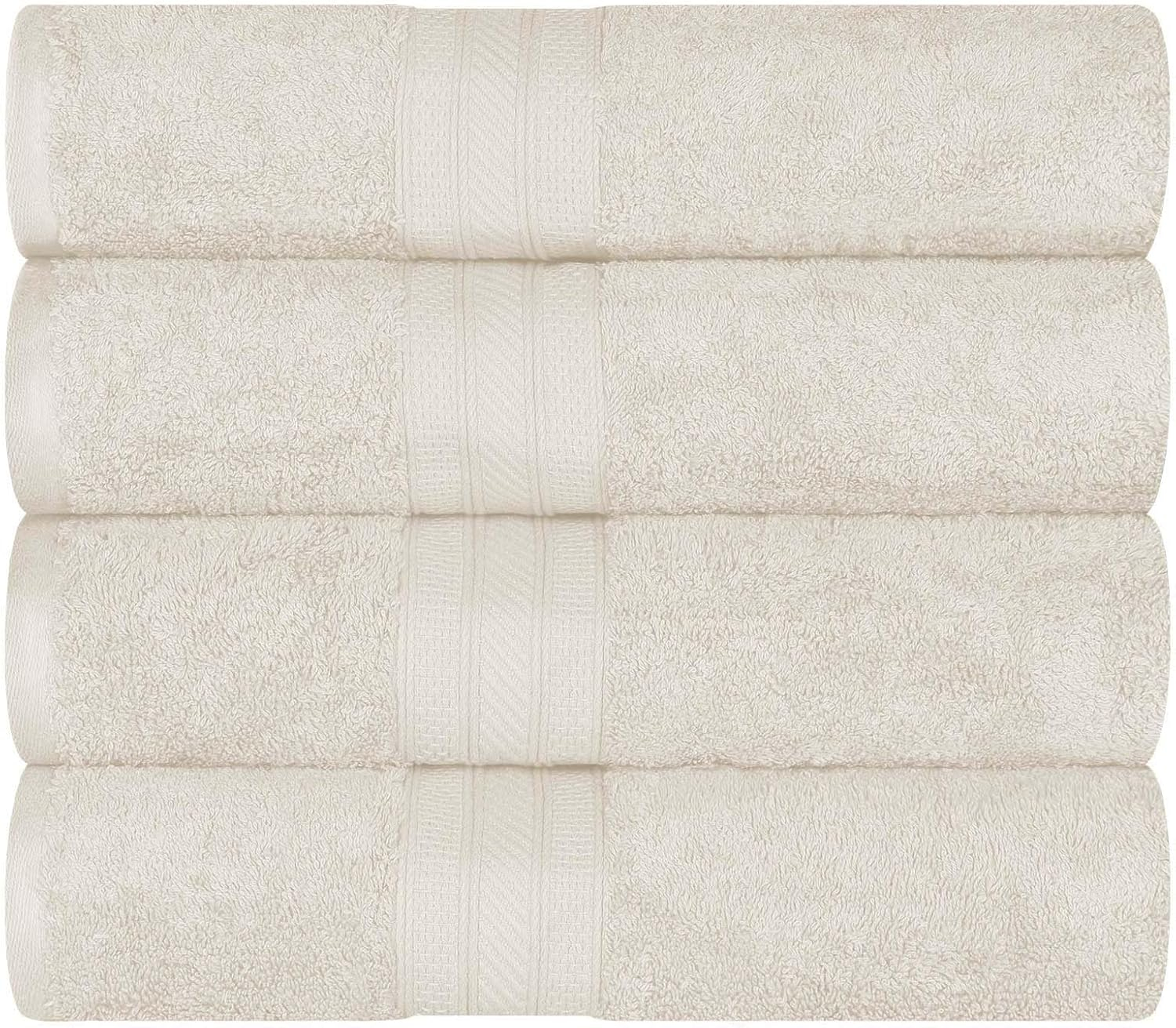 Superior Atlas Cotton Heavyweight 4 Piece Towel Set, Almond