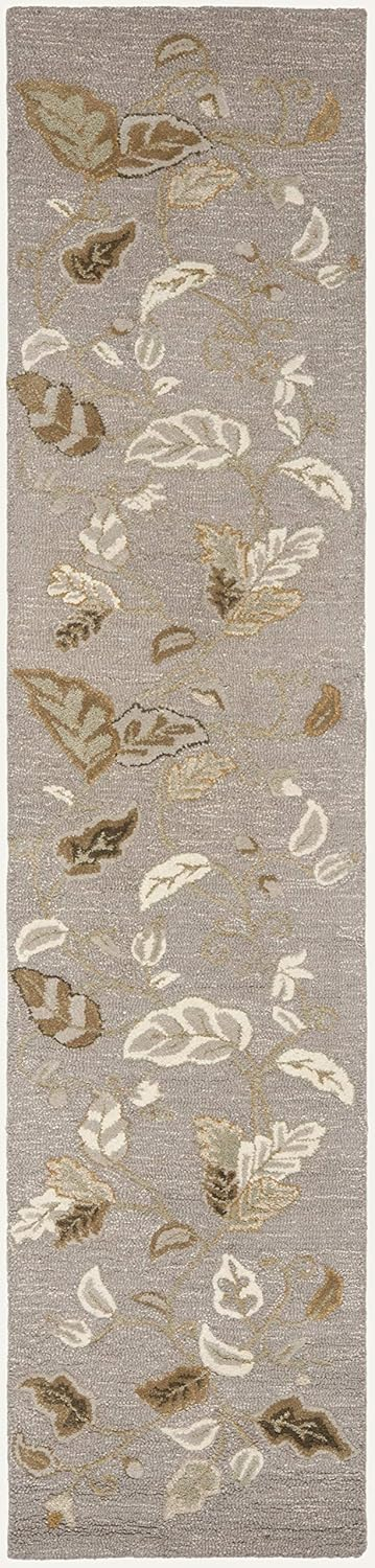 SAFAVIEH Martha Stewart Autumn Woods Floral Area Rug, Grey Squirrel, 5' x 8'