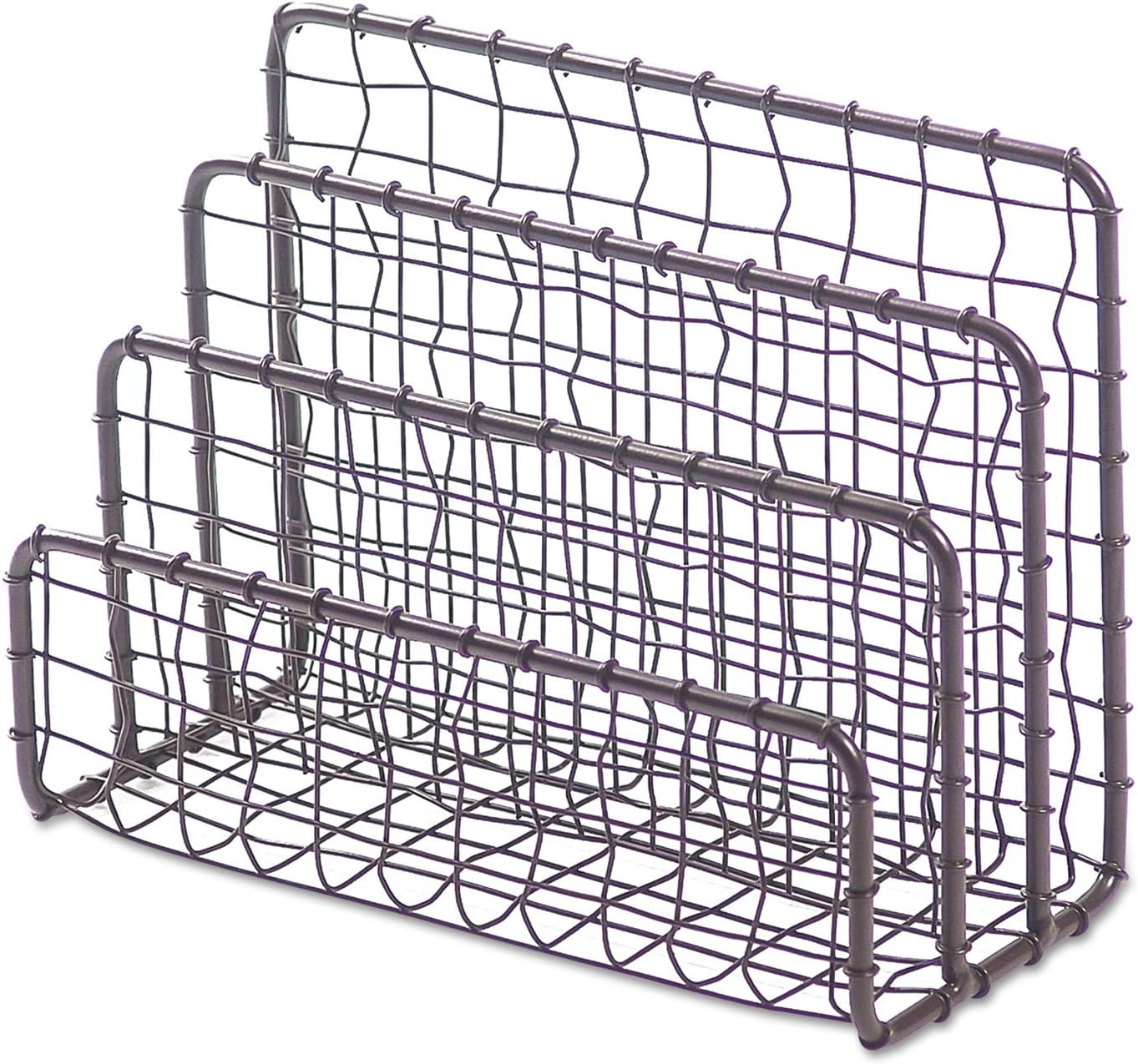 Vintage Bronze Wire Mesh 3-Tier File and Letter Sorter
