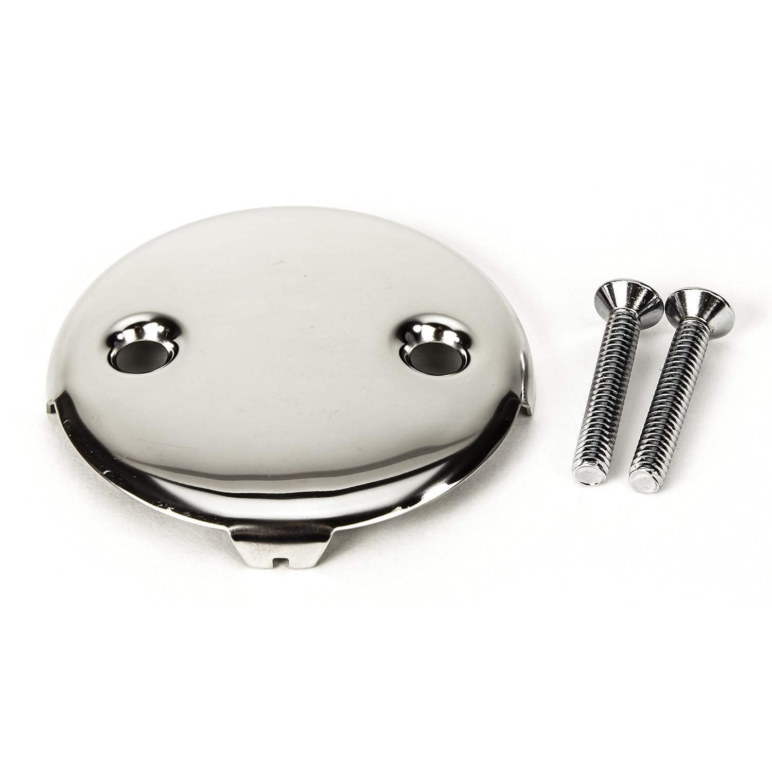 Universal Bath Tub/Bathtub Drain Double/Two (2) Hole Overflow Face Plate with Matching Screw in Chrome