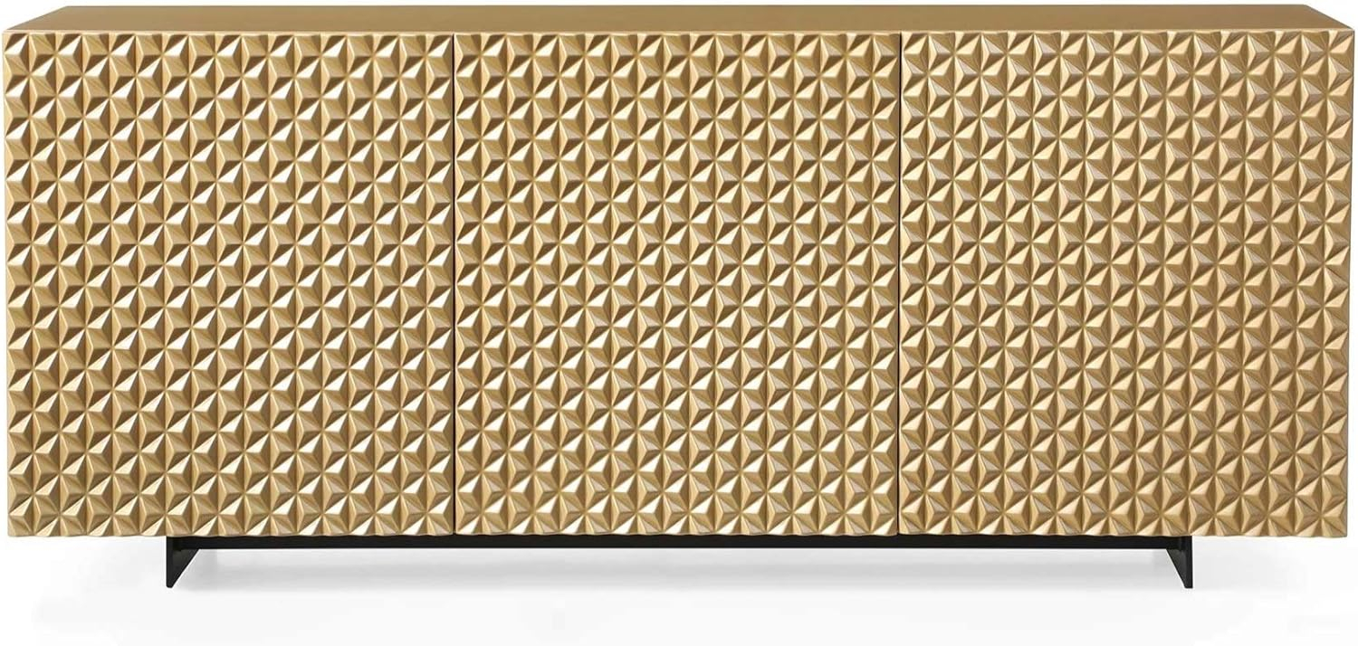 Whiteline Modern Living Harper Buffet , high gloss gold, Design on doors