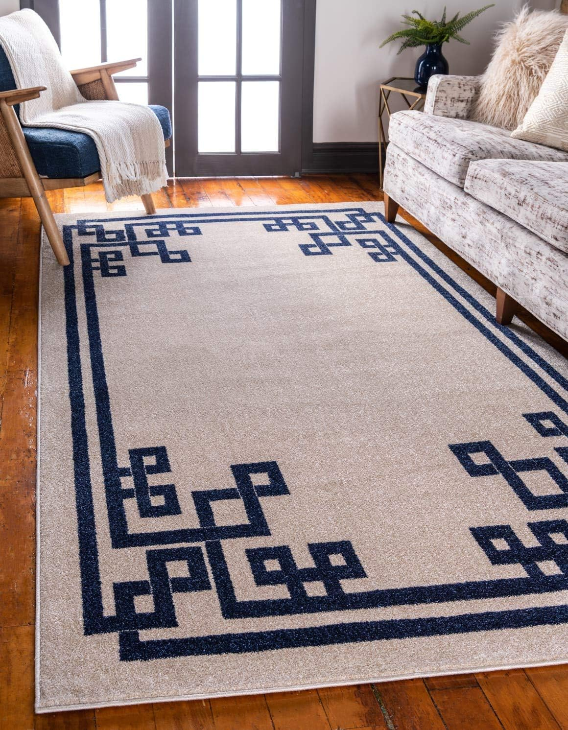 Athens Geometric Beige 7' 0 x 10' 0 Area Rug