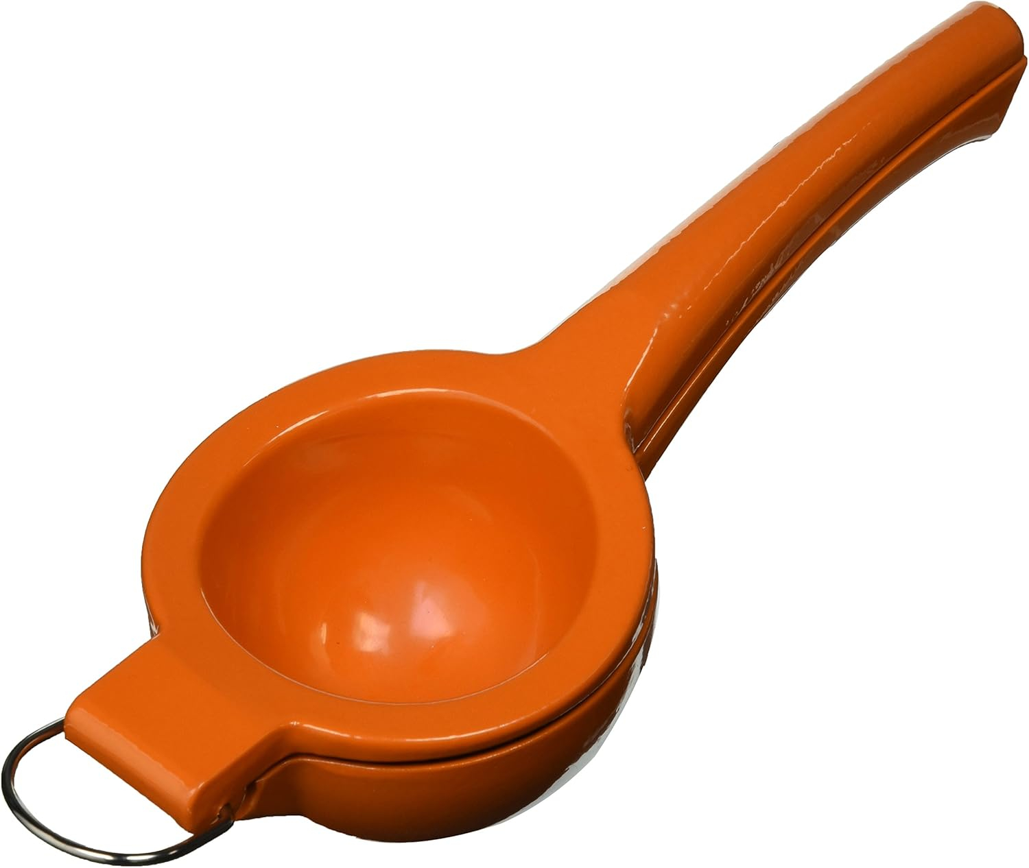 Orange Aluminum Citrus Squeezer with Ergonomic Handles